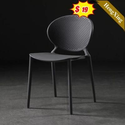 High Quality Medium Fixed Backrest Armless Reception Outdoor Modern Plastic Dinner Chair