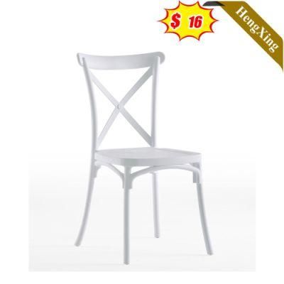 Wholesale Stackable X Cross Folding Visitor PP Plastic Armless Dining Furniture Chair