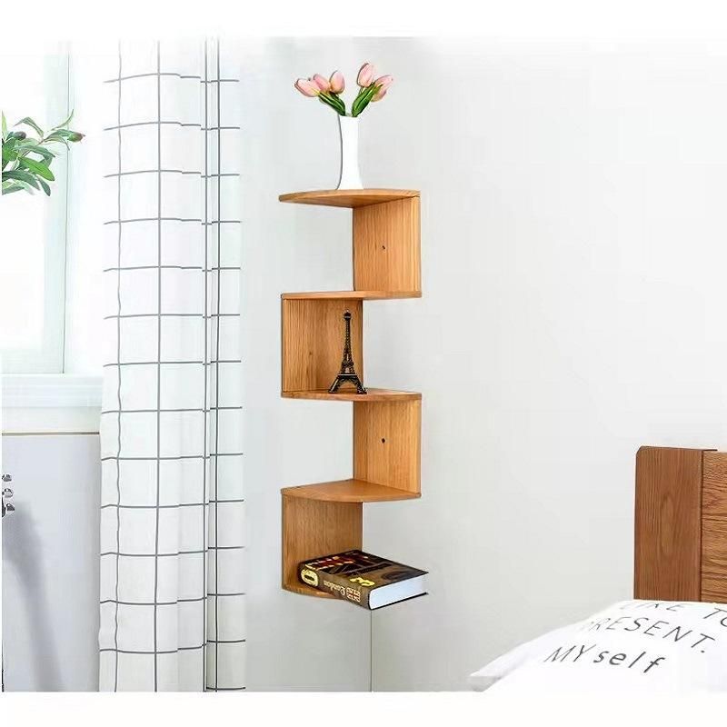 Modern Simple Bedroom Living Room and Kitchen Common Furniture Solid Wood Corner Shelf