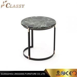 Antique Green Marble Side Table for Living Room