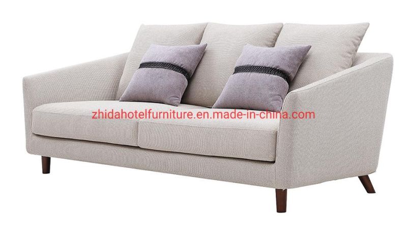 Modern Home Furniture Fabric Armrest Wooden Living Room Sofa