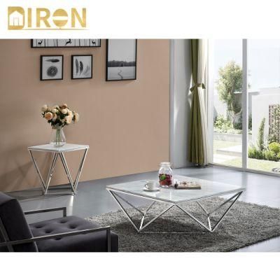 Home Furniture Living Room Restaurant Marble Metal Modern Sofa Coffee Table