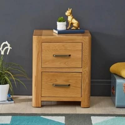 Oak 2 Drawer Bedside Table Bedroom Furniture