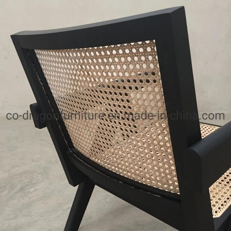 Fashion Wooden Rattan Leisure Chair with Arm for Home Furniture