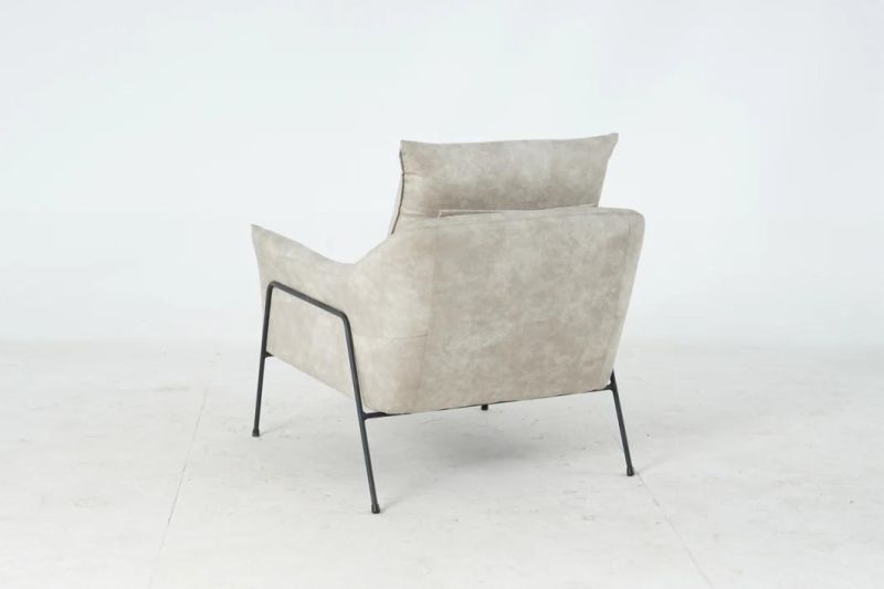 Hot Design Relaxing Black Metal Leg Black Cowboy Fabric Luxury Lounge Leisure Chair
