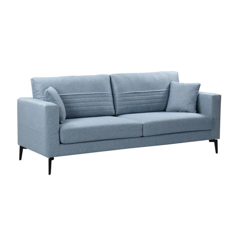 Nova 83′ ′ Velvet Square Arm Sofa with 3 Seat and 2 Pillow