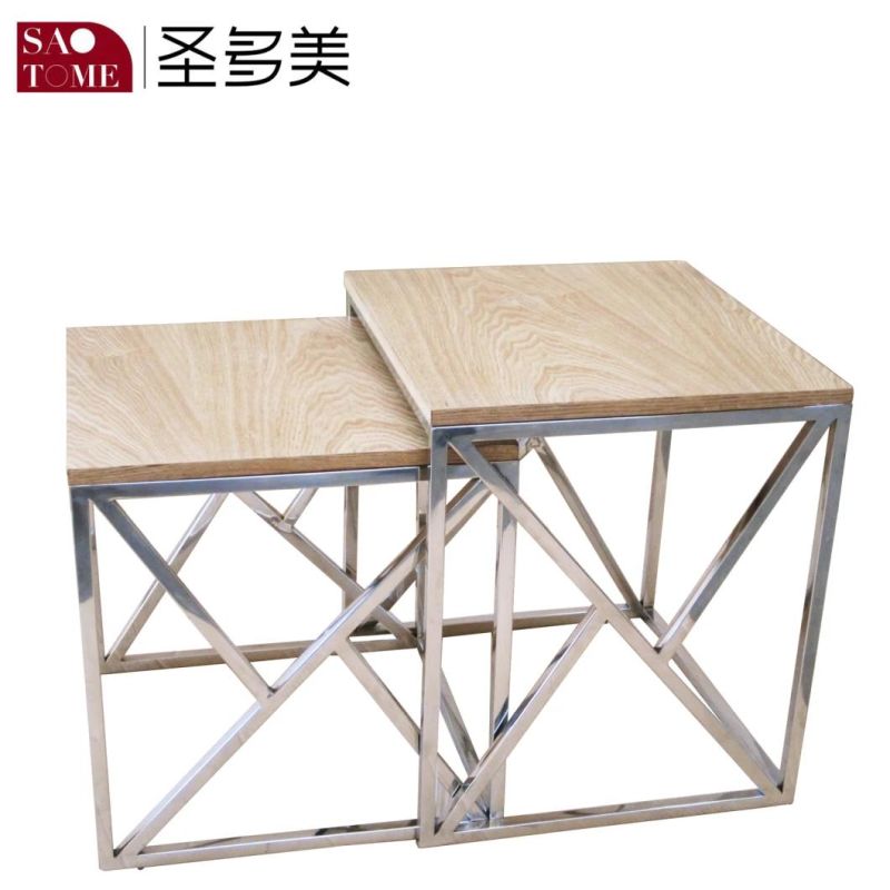 Modern Simple Living Room Furniture Black Two-Story Nest Table