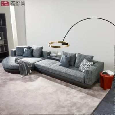 Living Room Metal Furniture Luxury Leather Sofa with Stainless Steel Feet