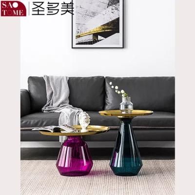 Modern Popular Living Room Furniture Hand Blown Glass High and Low Tea Table