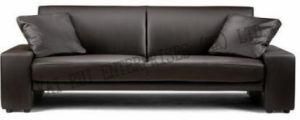 Fashion Home Furniture Two Seat Black Folded PVC Sofa Bed