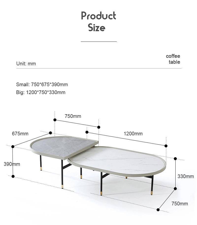 New Model Steel Gold Furniture Italian Design Marble Top Coffee Table