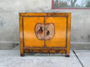 Chinese Rustic Solid Wood Living Hand Painted Antique Cabinet