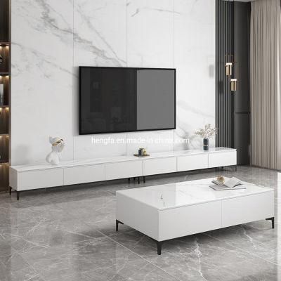Italian Luxury Furniture Marble Top TV Stand for Living Room