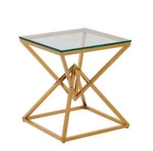 European Style Glass Side Table Luxury Side Table Hallway Stainless Steel Side Table