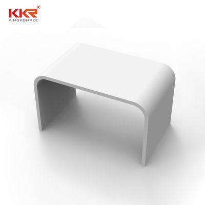 White Shower Stool Hotel Resin Stone Solid Surface Bathroom Stool