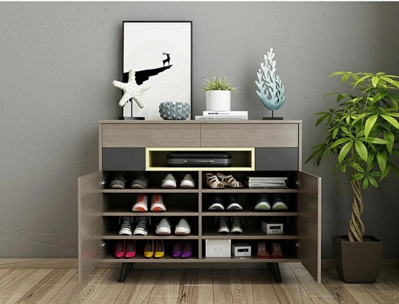 Modern Wooden Home Living Room Furniture Coffee Table Book Rack Wood Side Glass Display Cabinet