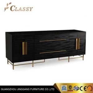 Classical Large Storage Drawer Cabinet with Metal Stainess Steel Legs and MDF Board