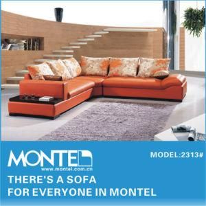 Furniture, Sofa, Orange Sectional Leather Sofa