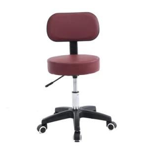 PU Leather Rolling Bar Stool Barber Chair with Back