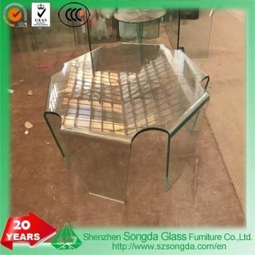 8-15mm Clear Pentagon Glass Dining Table Practicality Safety for Using