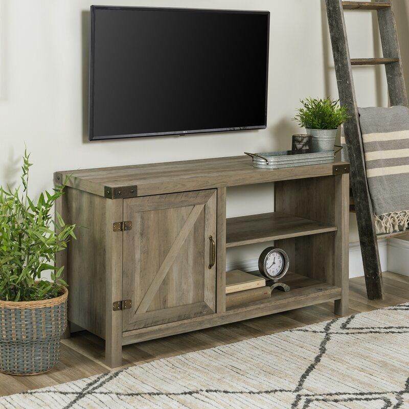 Living Room Furniture Gray Wash Storage TV Stand for Tvs up to 50 Inches