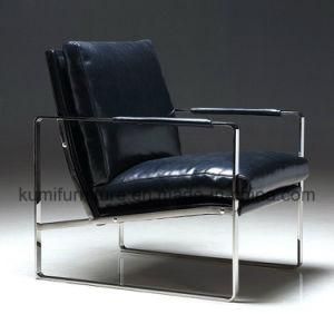 Stainless Steel Soft Seat Black Leisure Chair