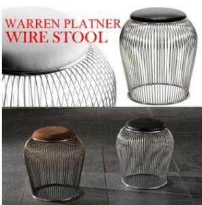 Design Classics Collection Warren Platner Wire Stool Designed in 1966, Platner Black Steel Wire Stool (YJM010)