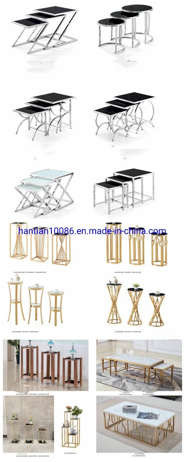 White Gold Wedding Coffee Table Luxury Modern Round Marble Brass Metal Base