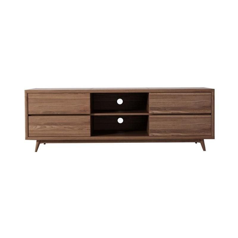 Elegant Dark Brown Long Wooden TV Stand Living Furniture