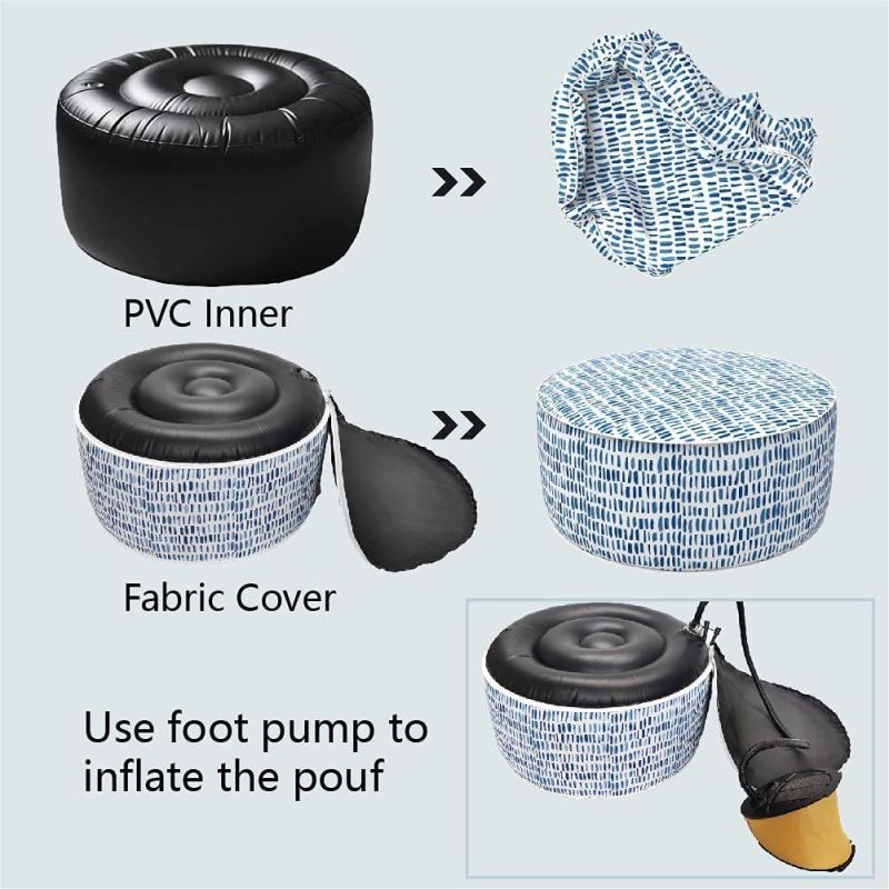 Inflatable Round Ottoman for Outdoor Furniture