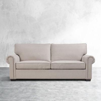 Loose Back Fabric Couch Soft Seating Modern Upholstered Home Furniture Rolled Arm Lancaster Sofa for Living Room Set