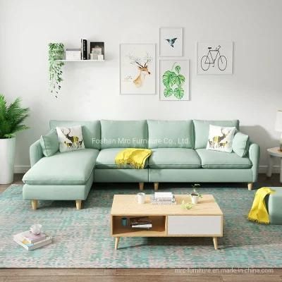 MID-Century Fabric Sofa Slope Arm Contemporary Home Couch Modern Soft Seating for Living Room Furniture Set