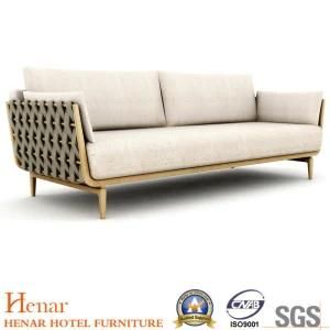 2019 Deluxe Solid Wood Hotel Living Room Furniture Sofa Set with Woven Design