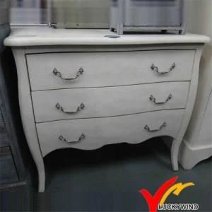 Reproduction White Antique French Provincial 3 Drawer Wooden Bedroom Chest