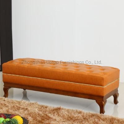 (SP-KS425) Classical Style Rectangle Leather Bedroom Stool for Room