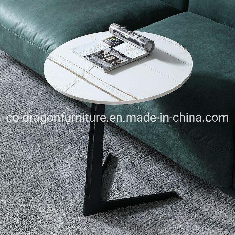 Fashion Minimalism Home Furniture Steel End Table with Marble Top