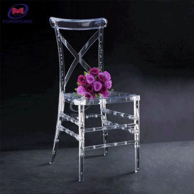 Acrylic Resin Clear Plastic Cross Back Chiavari Chair