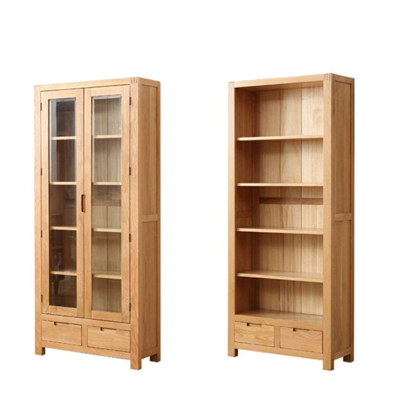 American Solid Wood Bookcase Neoclassical Country Study Furniture White Oak Bookshelf
