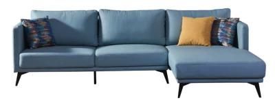 Modern Style Classical Italian Leather Fabric Home Furniture Sofa with Metal Leg