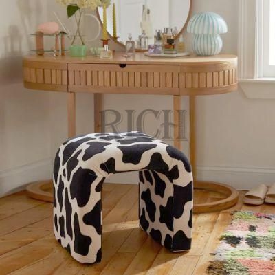 Cow Color Fabric Little Tiny Footstool Small Cute Children Ottoman