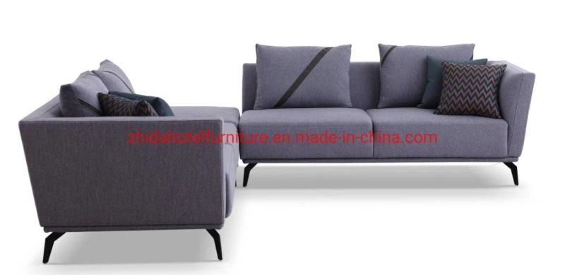 Green Fabric Metal Leg Living Room L Shape Leather Home Living Room Sofa