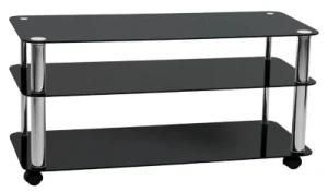 Rectangle Black Glass TV Stand (TVM-008)