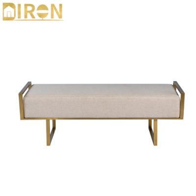 Hot Selling Modern Polished Shiny Stainless Steel Footstool Ottoman