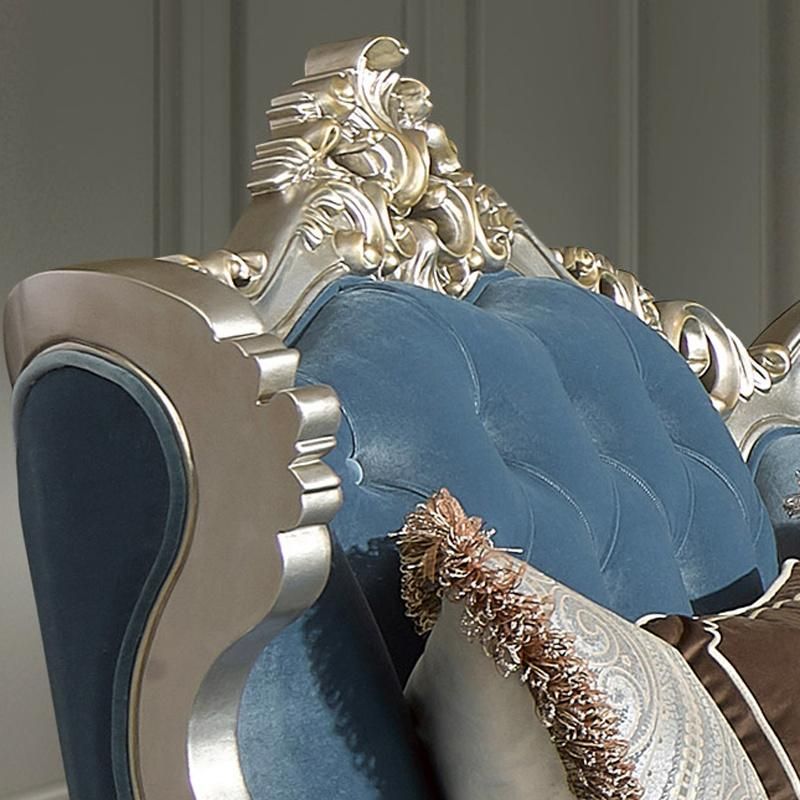 Wood Carved Classic Fabric Sofa in Optional Sofas Seats and Furniture Color