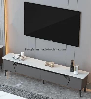 Modern Living Room Furniture Metal Legs Marble TV Cabinet Stand