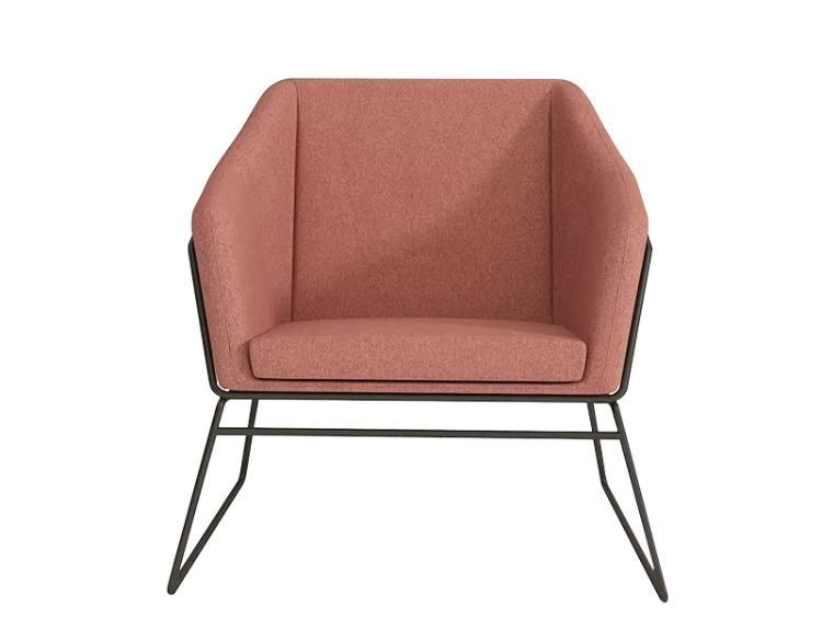 Metal Structure Armchair Lounge Chairs Reception Waiting Room Elegant Leisure Sofa Chair for Office Public Area