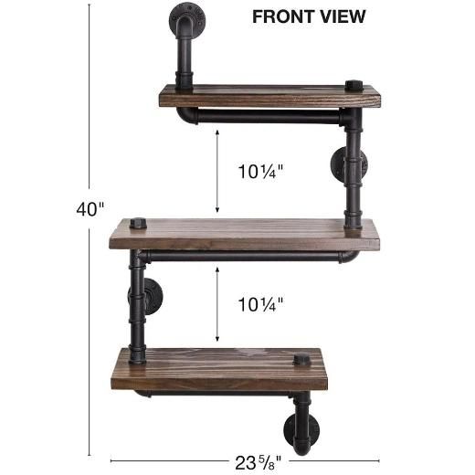 DIY Vintage Industrial Pipe Wall Shelf for Books