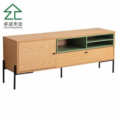 Yellow and Green TV Cabinet with Drawers
