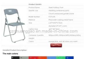 Exhibition Steel Folding Chair for Trade Show Booth