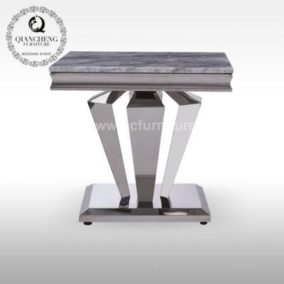 Luxury Furniture Metal Base Marble Top Side Table for Home